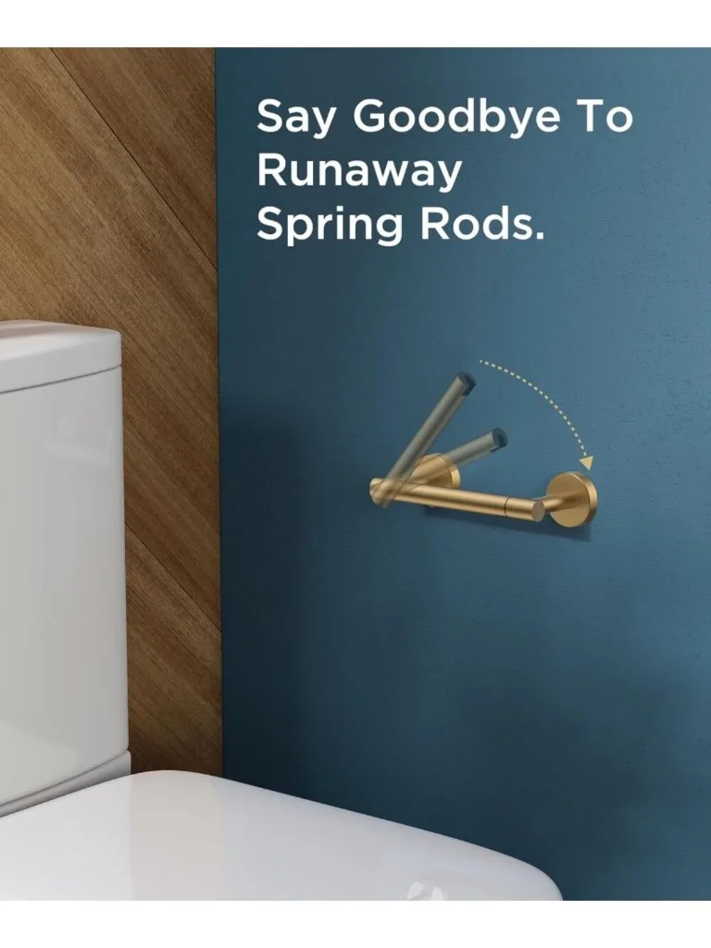 Stylish Wall-Mount Toilet Paper Holder | Brushed Gold | Rustproof Stainless